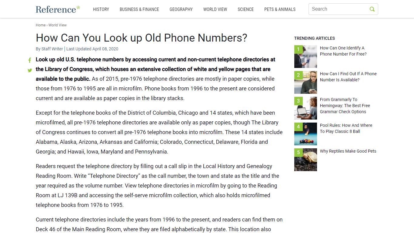 How Can You Look up Old Phone Numbers? - Reference.com