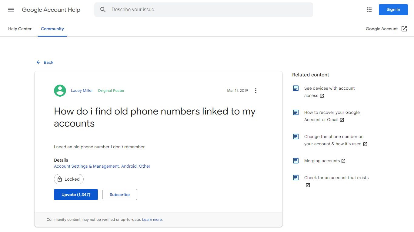 How do i find old phone numbers linked to my accounts - Google